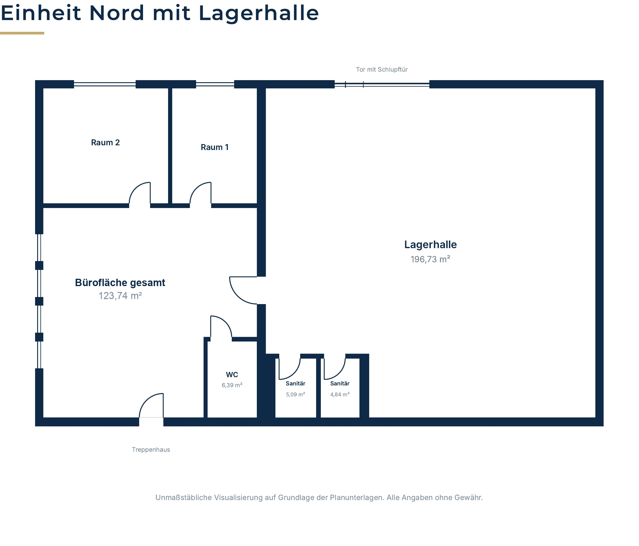 Grundriss Einheit Nord EG mit Lagerhallen-Teilfläche