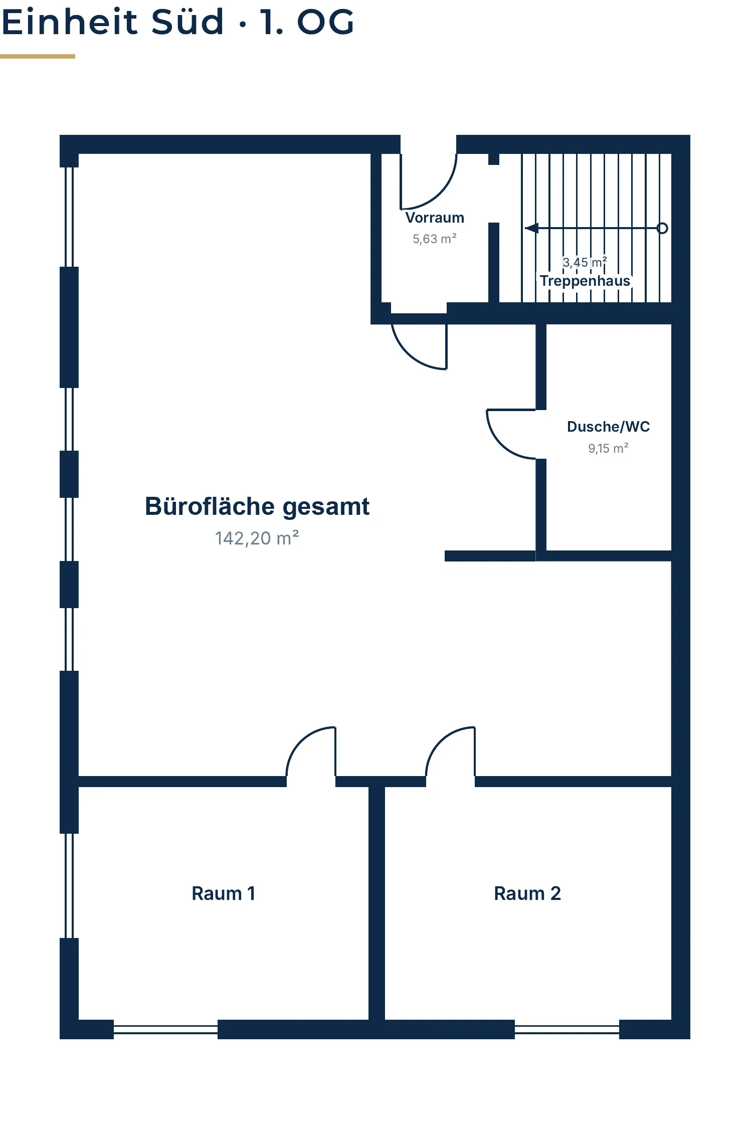 Grundriss Einheit Süd 1. OG